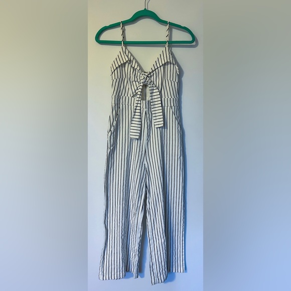 White Jumpsuit with Black Stripe - Picture 3 of 3